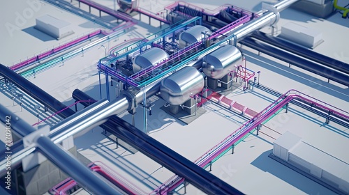 A realistically technical system lines connecting different flow states