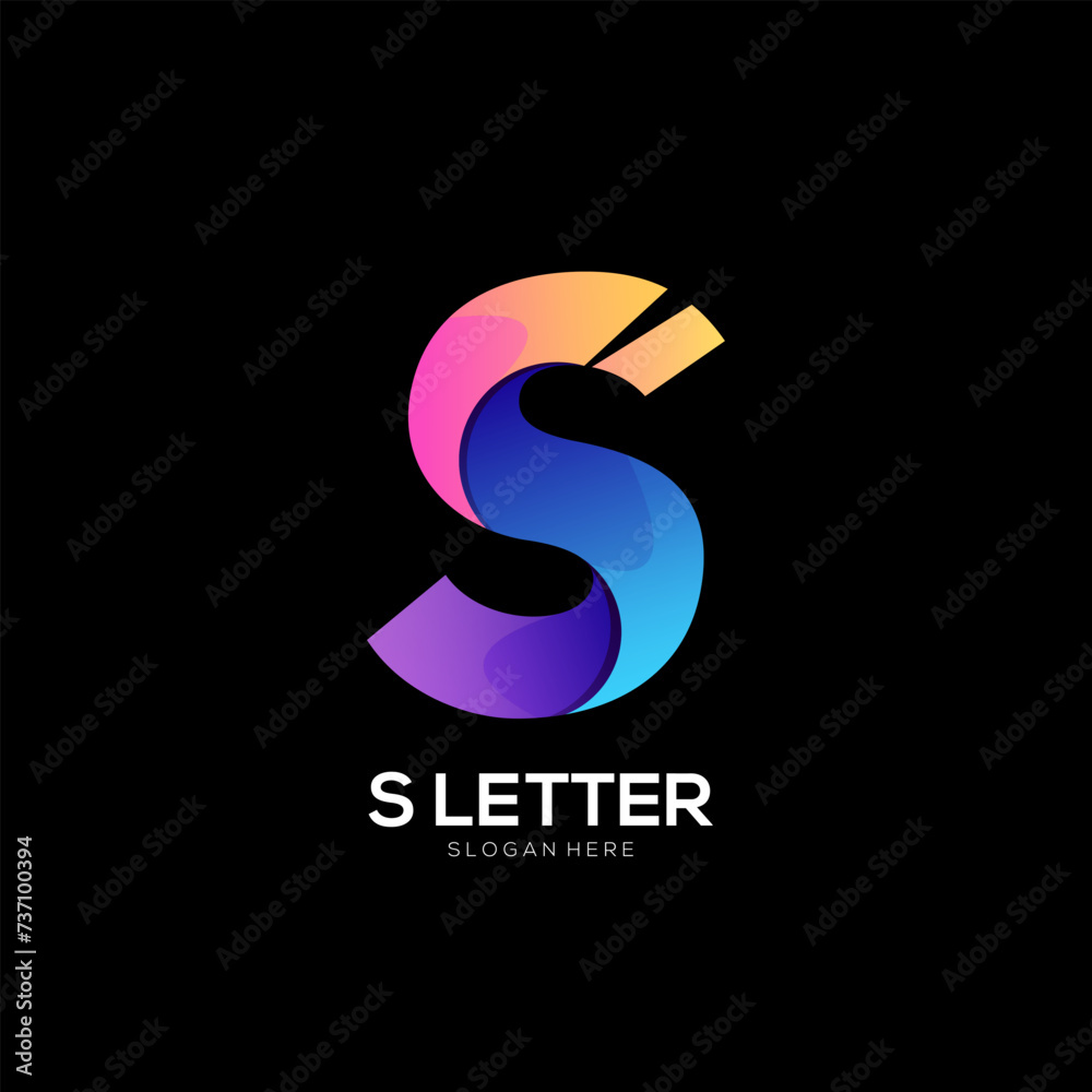 Letter logo design colorful gradient Letter logo design colorful gradient