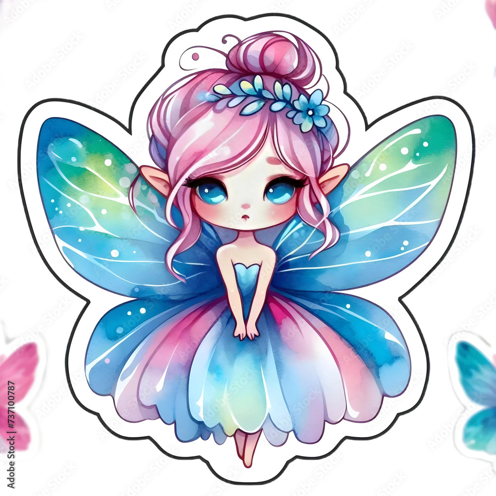 Watercolor Cute Ethereal Fairies Clipart Watercolor Cute Ethereal Fairies Clipart