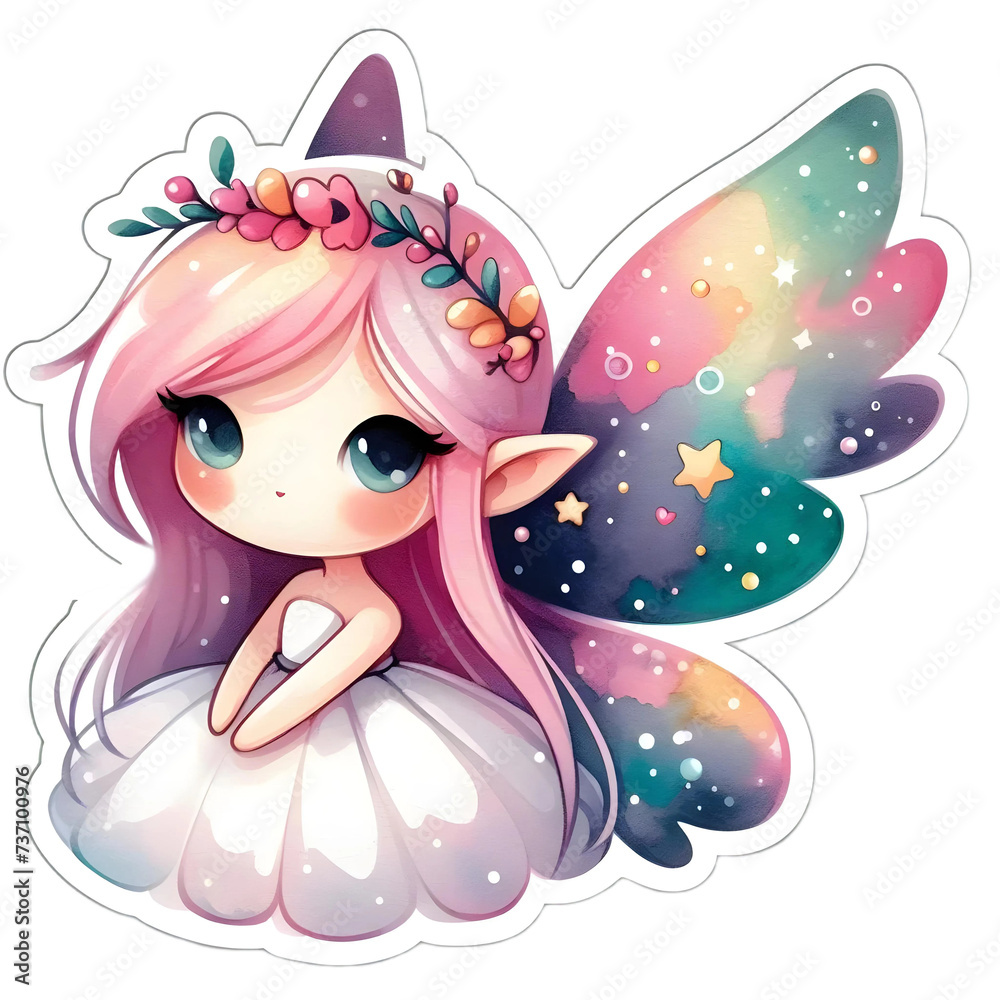 Watercolor Cute Ethereal Fairies Clipart