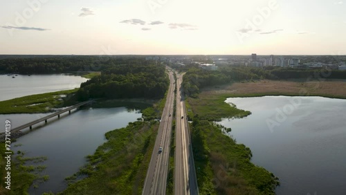 Wallpaper Mural aerial view of Turunväylä in the Munkkiniemi area of Helsinki on a summer evening. This area is located between Munkkiniemi and the Gallen-Kallela Museum. Torontodigital.ca
