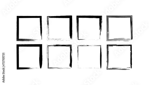 Frames icon set. Photo frame. Drawing style. Vector icons