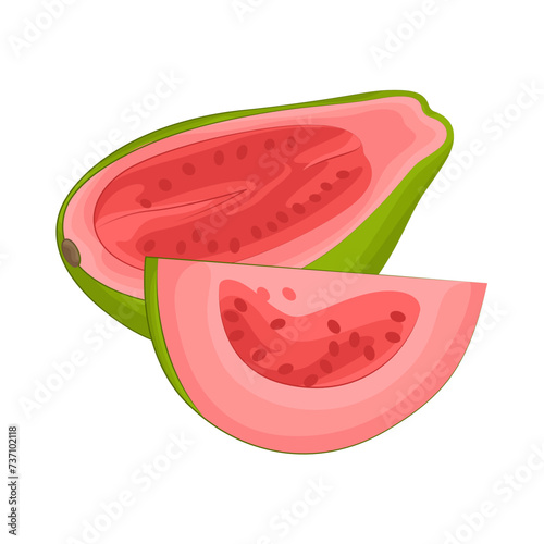 Illustration of half guava 