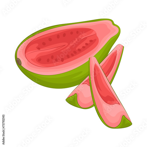 Illustration of half guava 