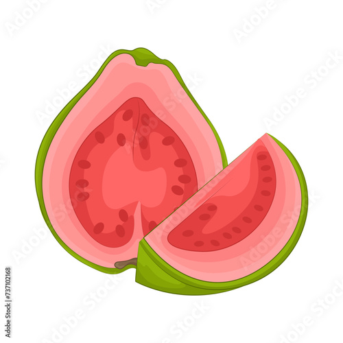 Illustration of half guava 