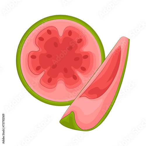 Illustration of half guava 