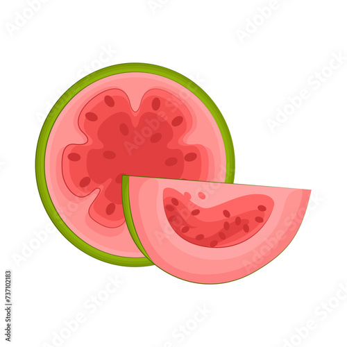 Illustration of half guava 