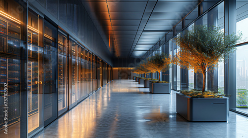 interior of a station or data center