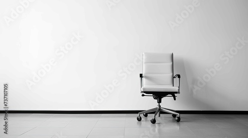 Comfortable office chair near white wall indoors