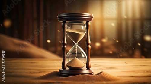 hourglass with abstract bokeh light background