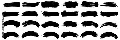 Set of paint brush  ink brush  grungy brushes strokes. Brush stroke collection isolated on transparent background.