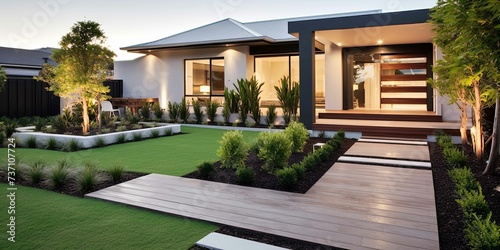 modern house with garden