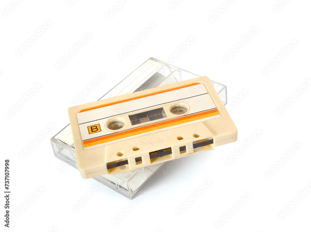 Obraz premium Cassette tape isolated on white background