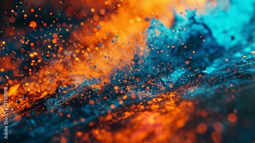 Abstract Orange and Blue Splash Background