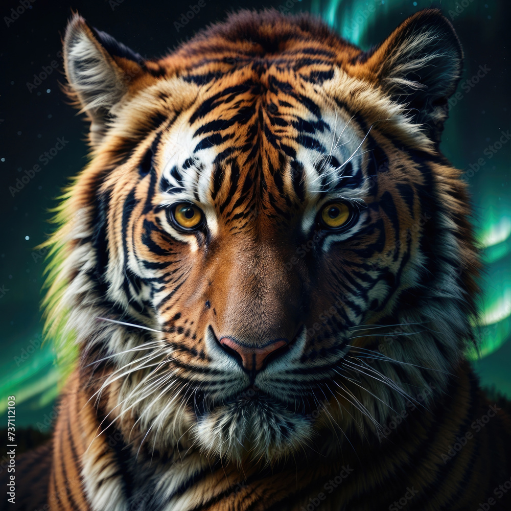 close-up of free majestic tiger in its natural environment outdoors close-up of free majestic tiger in its natural environment outdoors