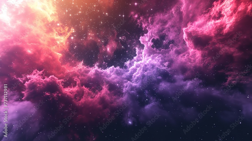 Abstract Starlight and Pink and Purple Clouds Abstract Starlight and Pink and Purple Clouds