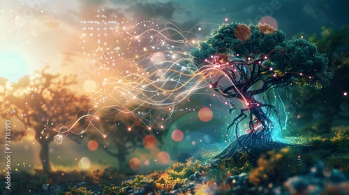Enchanted tree in a mystica...