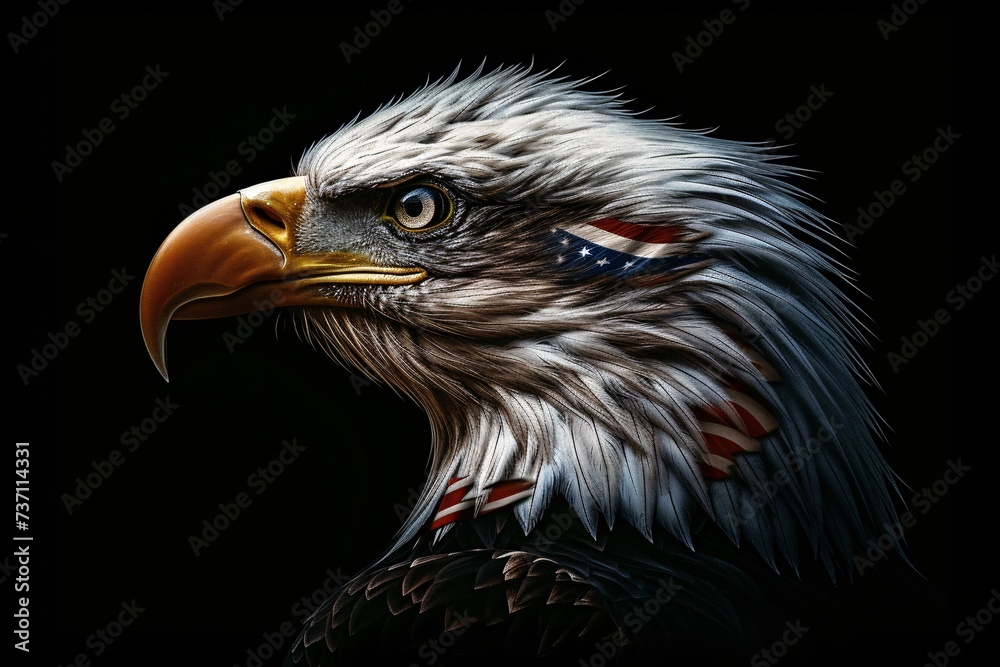 Eagle with American Flag Design A Symbol of Freedom and Patriotism Generative AI Eagle with American Flag Design A Symbol of Freedom and Patriotism Generative AI