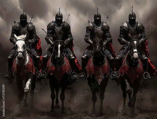 Medieval Knights on Horseback A Fantasy Ride Through Time Generative AI © Bipul Kumar