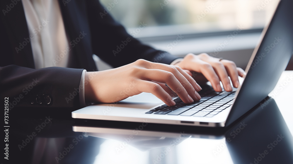 close-up of hands of businessman pressing on laptop keyboard freelancer technology finance and business close-up of hands of businessman pressing on laptop keyboard freelancer technology finance and business