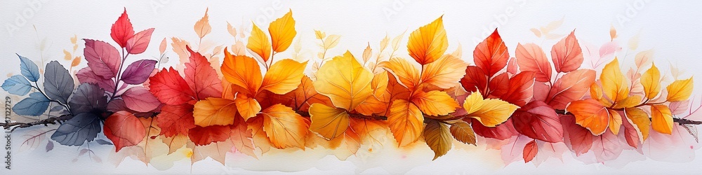 Fall Foliage A Vibrant Painting of Leaves in Autumn Generative AI Fall Foliage A Vibrant Painting of Leaves in Autumn Generative AI