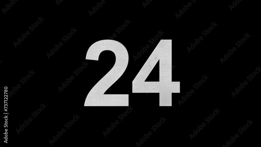 Number 24 in blue fire with alpha channel, number twenty four Number 24 in blue fire with alpha channel, number twenty four