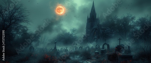 Gothic Church at Night A Hauntingly Beautiful Scene Generative AI