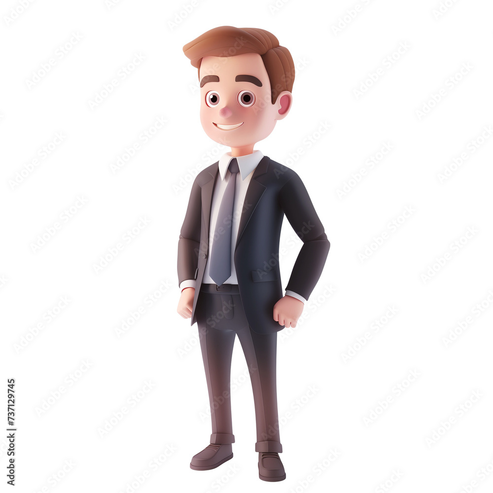 Businessman cartoon isolated on transparent. Businessman cartoon isolated on transparent.