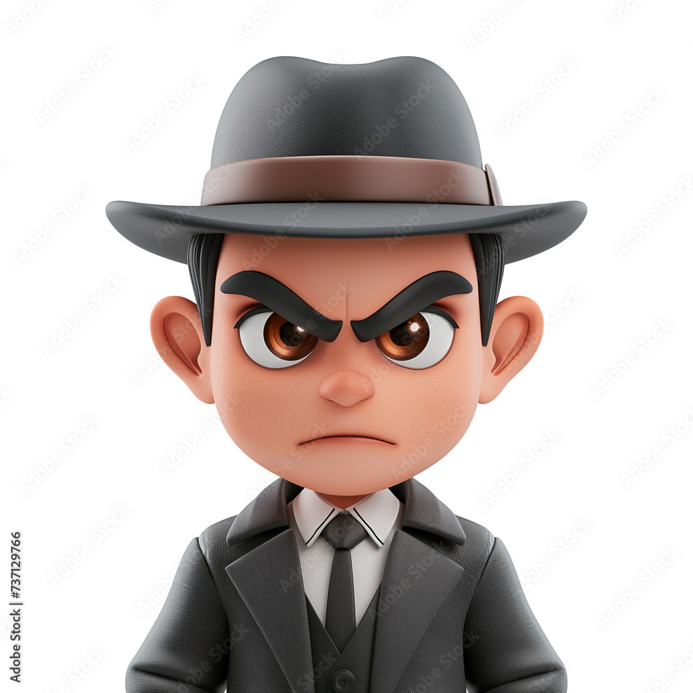 Gangster avatar isolated on transparent