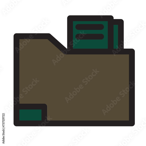 Arsip Education Folder Sains School Student Study Filled Outline Icon