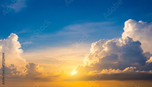 colorful beautiful blue sky with cloud formation background