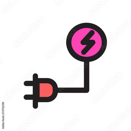 Adapter Cable Element Energy Filled Outline Icon