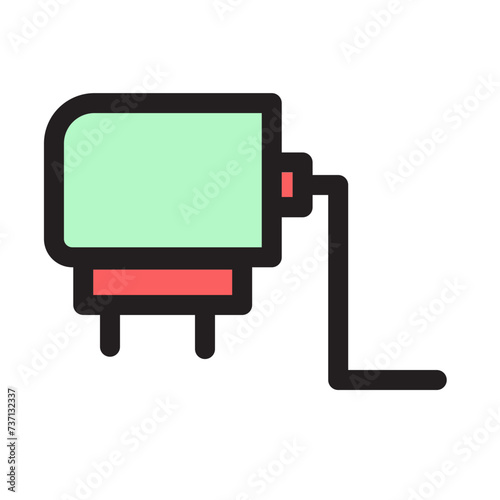 Adapter Cable Element Energy Filled Outline Icon