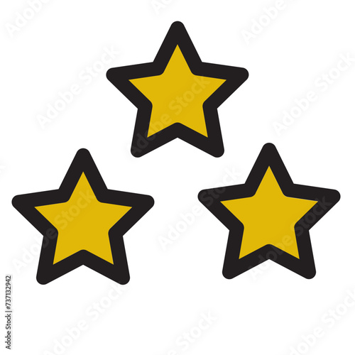 Luxury Quality Rating Service Star Tristar Filled Outline Icon photo