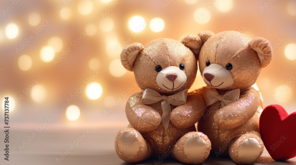 a pair of
brown teddy bears side by side
a pair of
brown teddy bears side by side