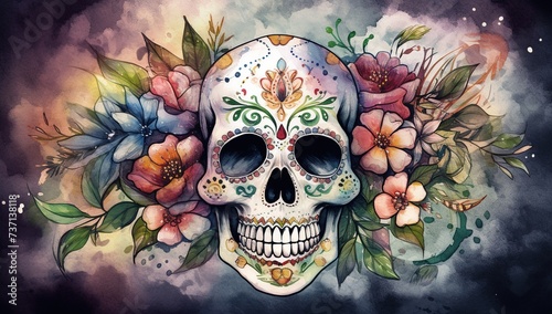 traditional mexican skull calaca or calaver	