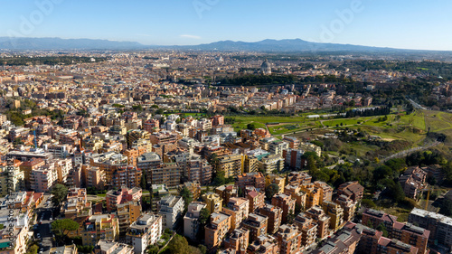 Photography Aerial view of the Balduina neighborhood in Rome, Italy