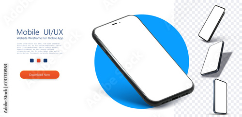 A collection of cutting-edge smartphones displayed from multiple perspectives, isolated on a transparent background for versatile use. Modern Smartphone Set on Transparent Background in Various Angle