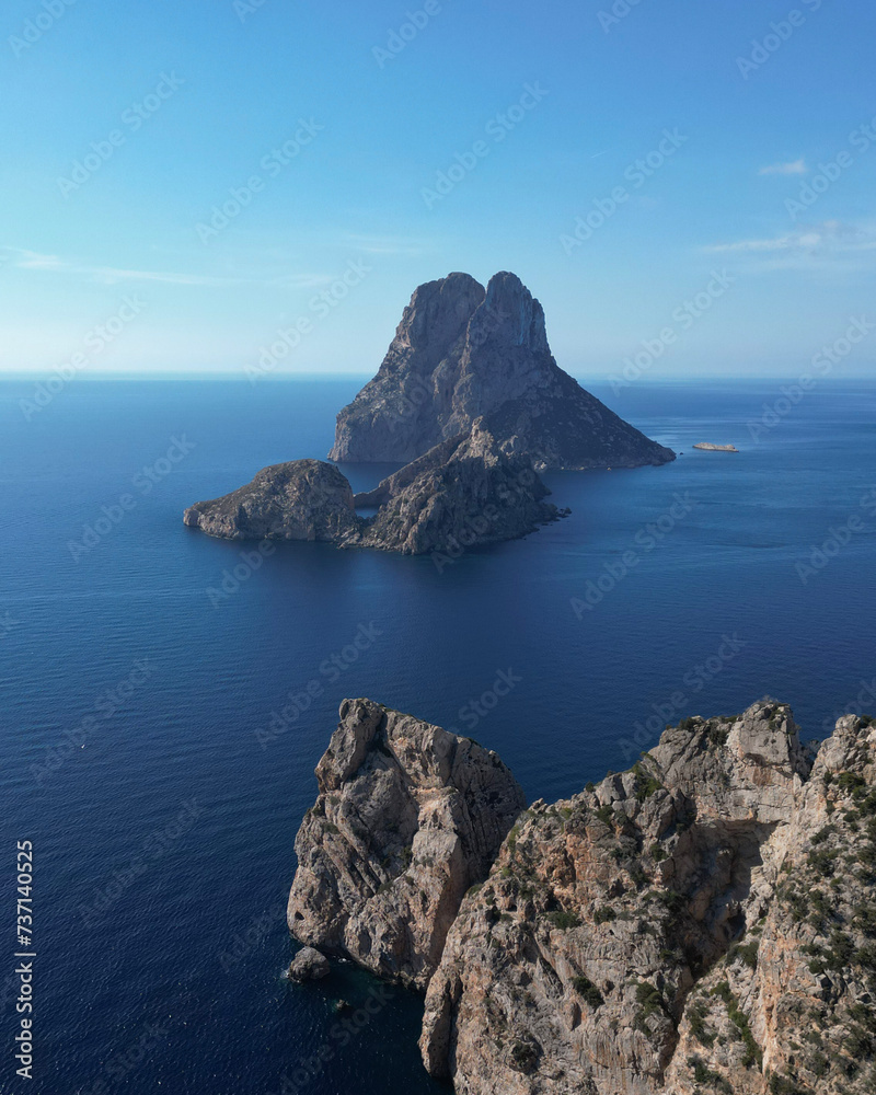 Aerial photograhpy of the islands of Es Vedra and Es Vedranell, Ibiza