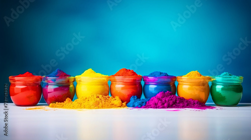 Colorful powder colors in pots - ai generative