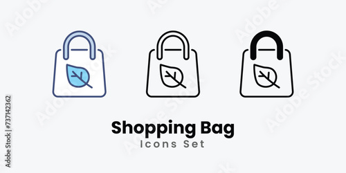 Shopping Bag icons set autumn icons vector stock illustration.