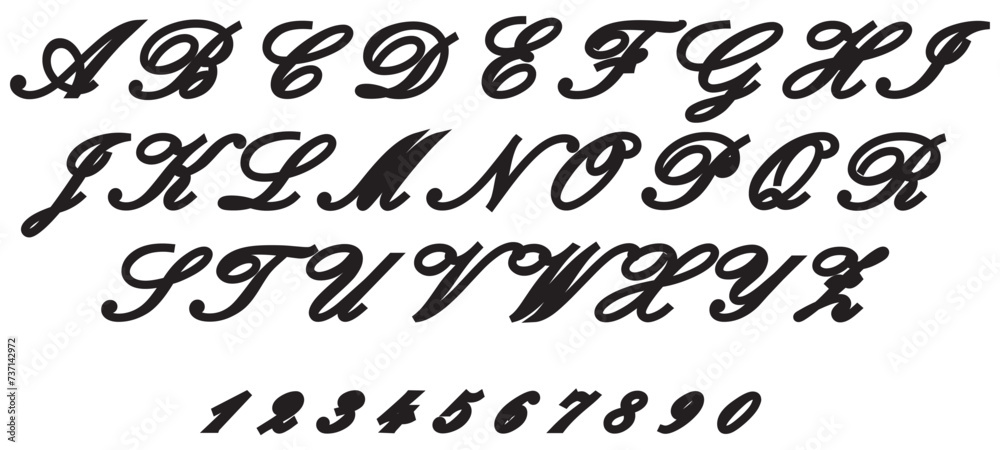 Calligraphic Font  Kunstler Script Handwritten vector Font for Lettering.