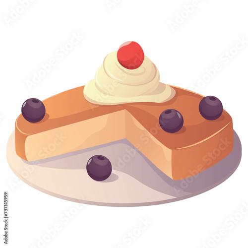 Cake of colorful set. This illustration skillfully blends intricate design elements and vibrant colors to depict a mouthwatering cake in a charming cartoon style. Vector illustration.