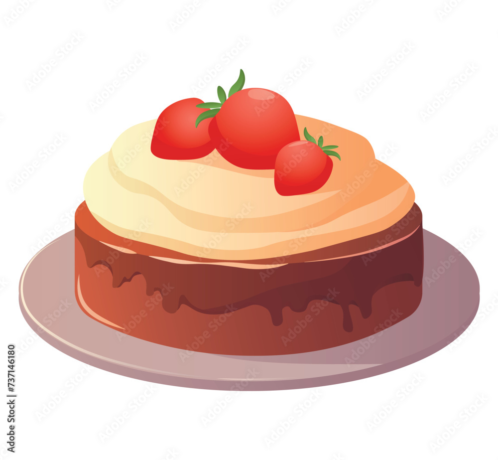 Cake of colorful set. This illustration brings to life a delectable cake that is sure to tantalize the taste buds against a crisp white background. Vector illustration. Cake of colorful set. This illustration brings to life a delectable cake that is sure to tantalize the taste buds against a crisp white background. Vector illustration.