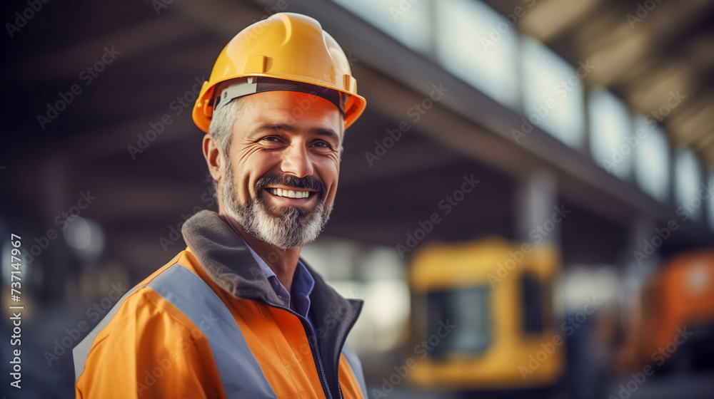 Portrait of the engineer at the construction site Portrait of the engineer at the construction site