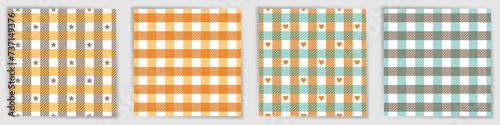 Royal stewart tartan seamless pattern collection. Classic tattersall check plaid textile