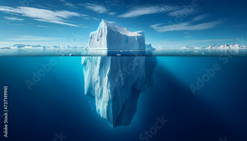 illustration d'un iceberg, idéal pour infographie sur le climat, le développement personnel ou les compétences invisibles
