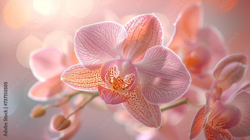 A captivating close-up shot of an Orchid flower. Generate AI. A captivating close-up shot of an Orchid flower. Generate AI.