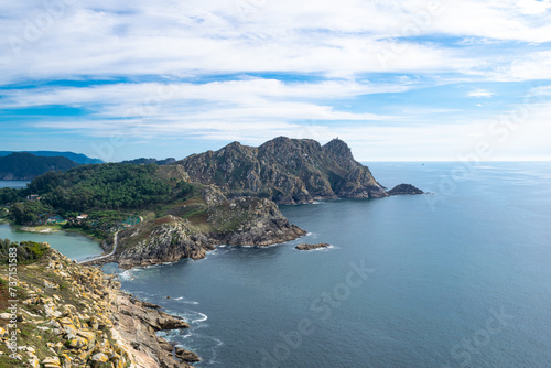 View of the atlantic islands from a cliff. Galicia - Spain
