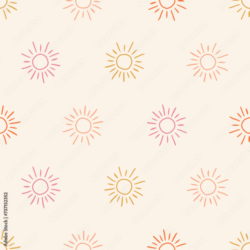 Seamless pattern with colorful suns Seamless pattern with colorful suns